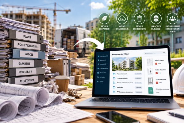 Chantier zéro papier : l'impact environnemental caché des dossiers de fin de travaux